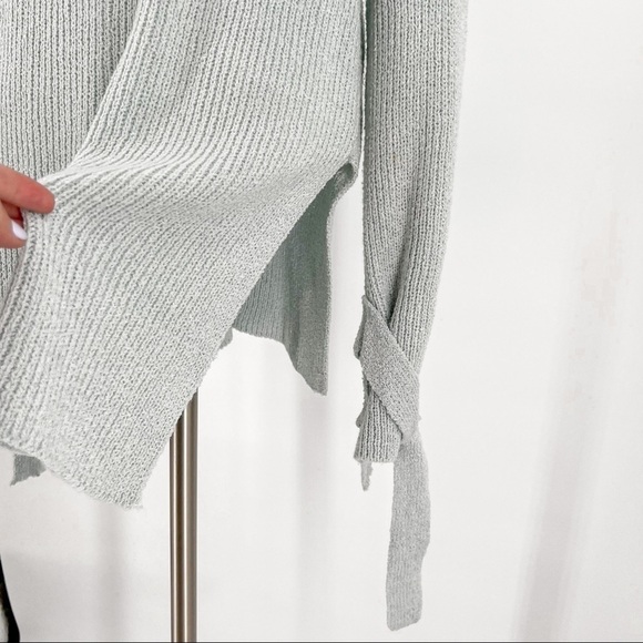 Lush Women's Knit Sweater Tunic Long Sleeve Scoop Neck Sweater Baby Blue/Gray - Picture 7 of 13